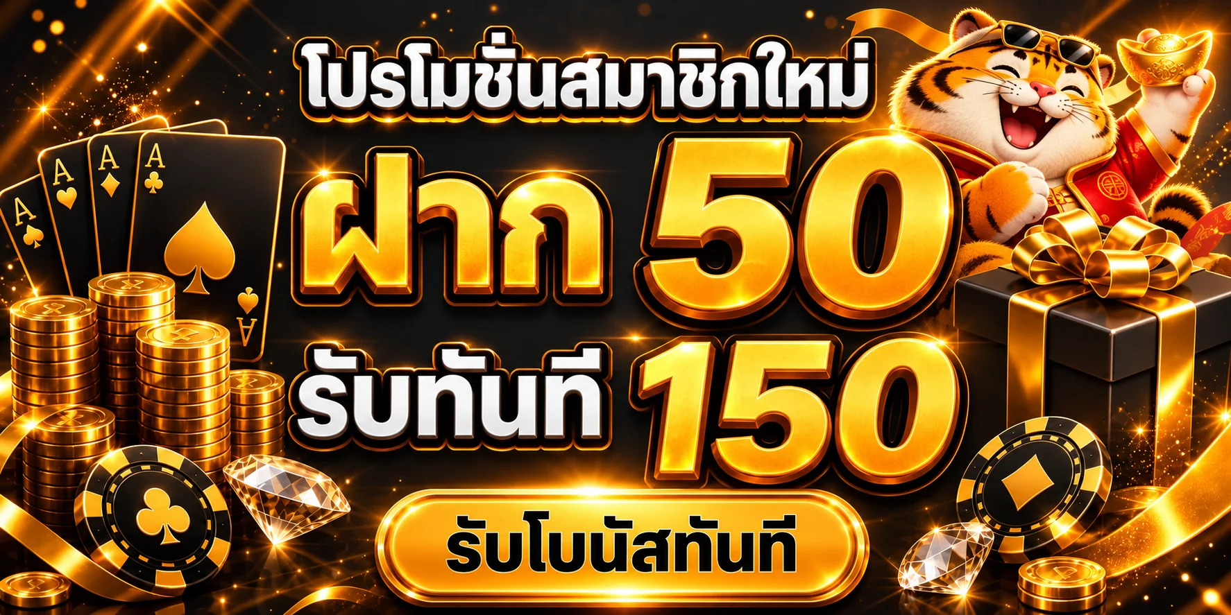 โปรโมชั่นสมาชิกใหม่ PARUAY888 โทนส้มทอง
